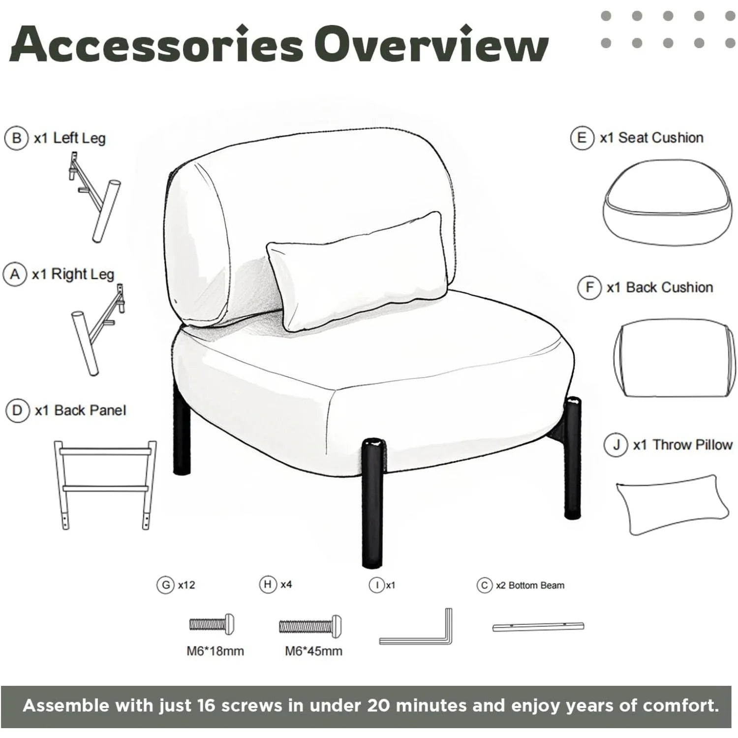 AECOJOY Mid Century Modern Accent Chair, Extra Large Teddy Upholstered Lounge Chair with Pillow