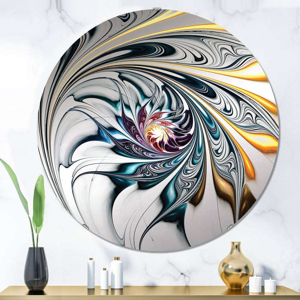 Stained Glass Floral Art Accent Wall Mirror East Urban Home Size: 23.6" H x 23.6" W