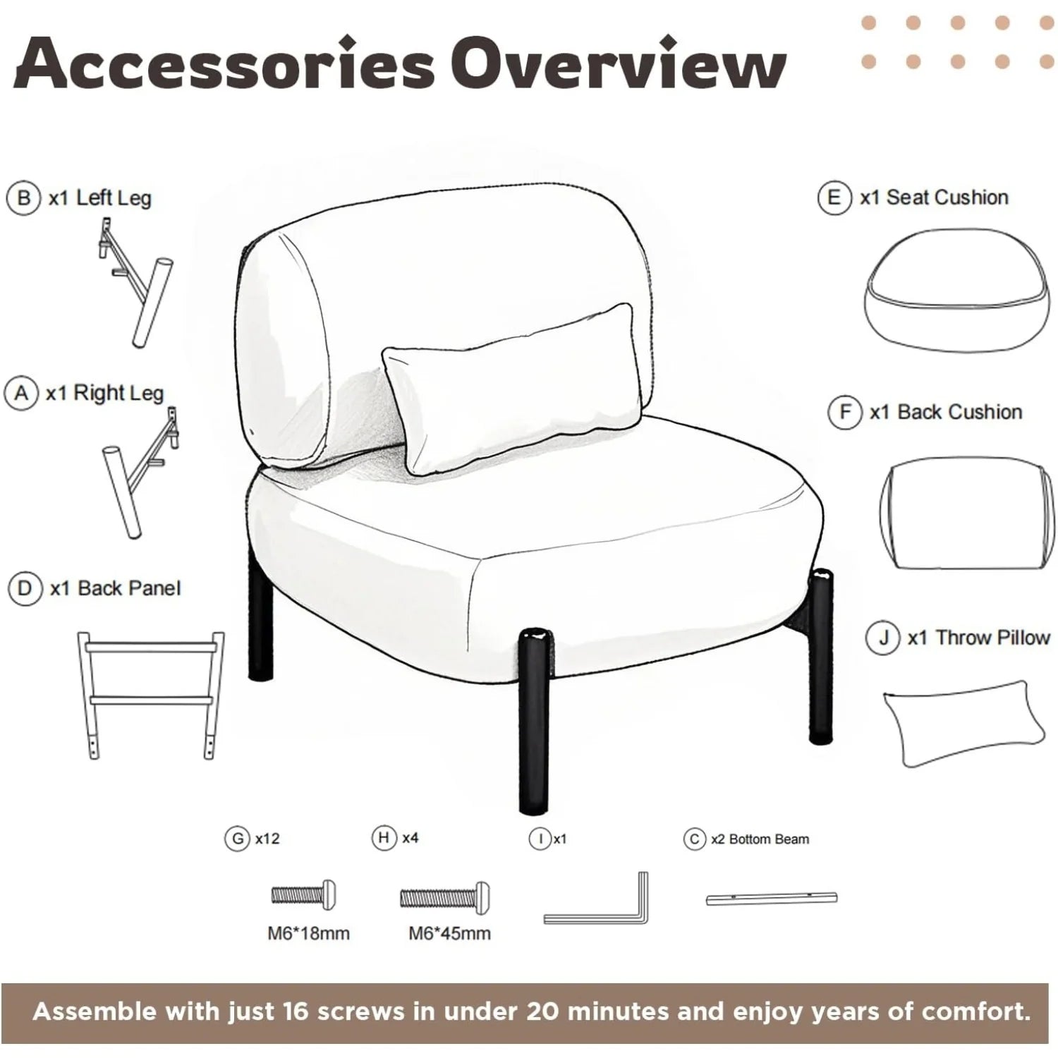 AECOJOY Mid Century Modern Accent Chair, Extra Large Teddy Upholstered Lounge Chair with Pillow