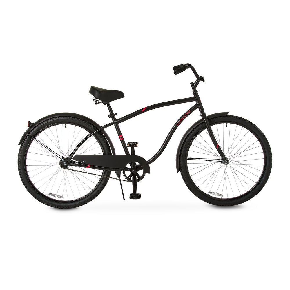 Concord 26" Pacifica Cruiser Bike, Fits Riders 5'0"+, Black, Men'S