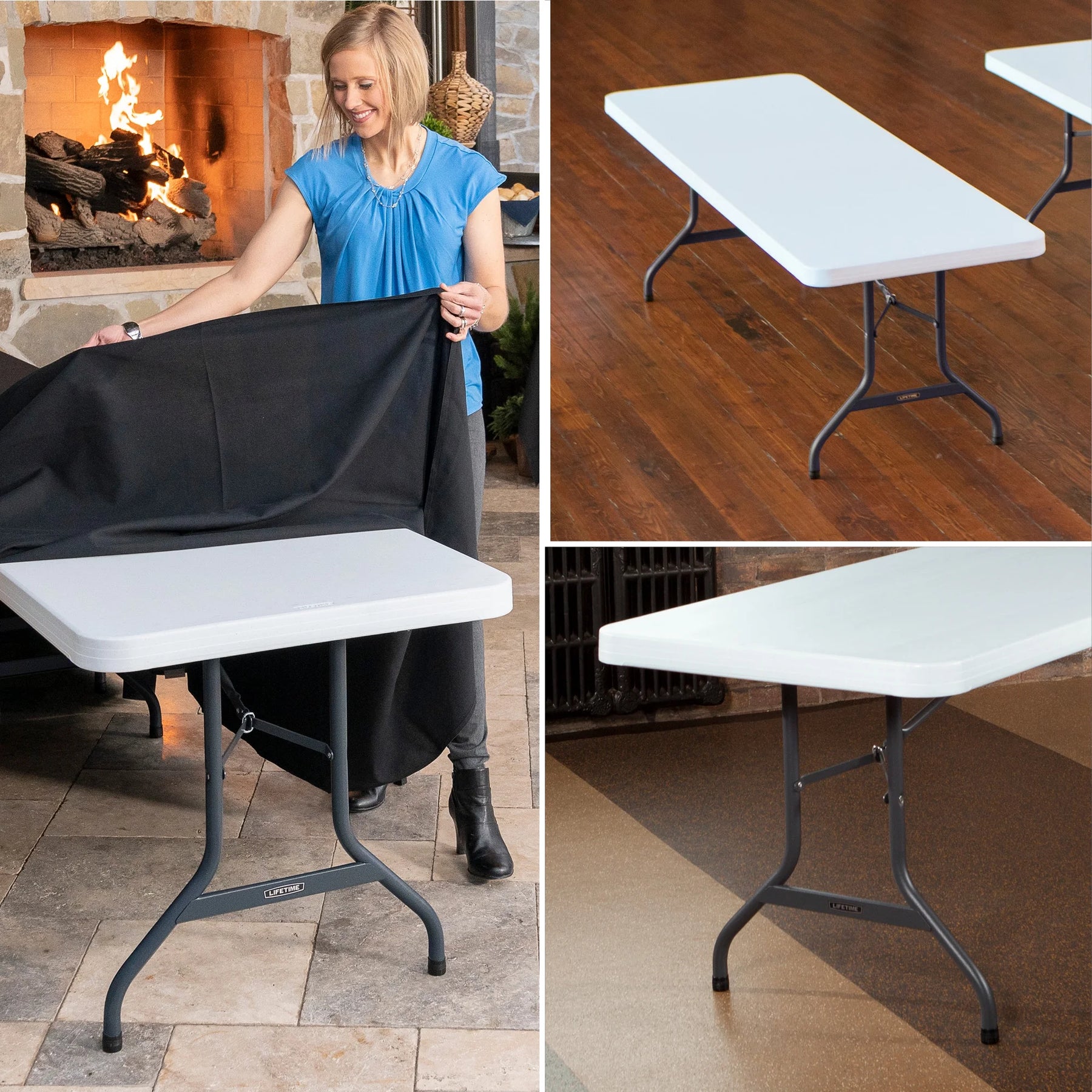 Lifetime 8 - Foot Commercial Grade Folding Table, White Granite (22980)